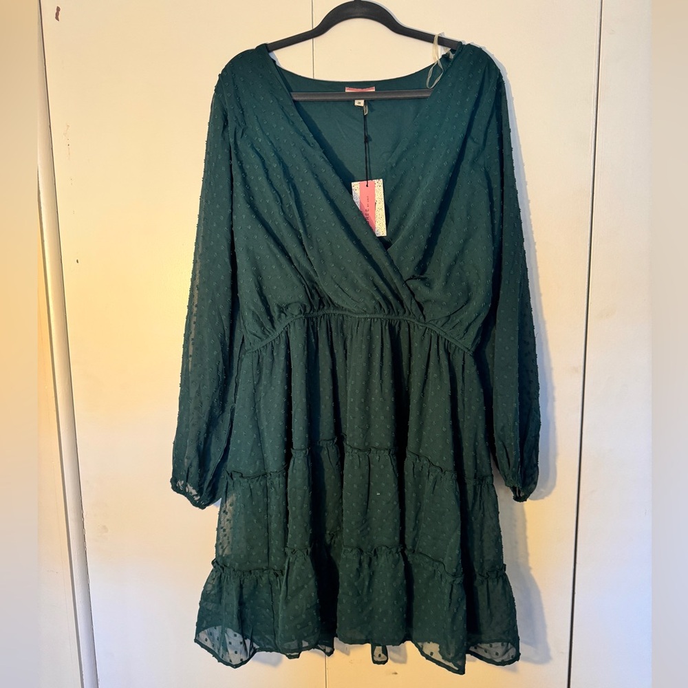 ANDREE BY UNIT Forest Green Long Sleeve Dress